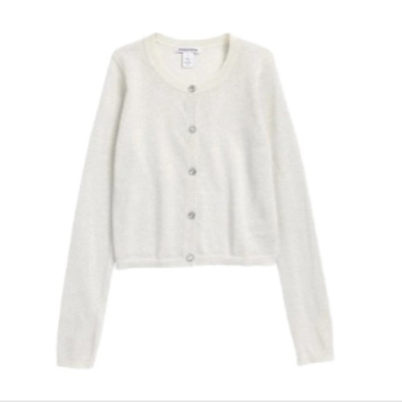 Nordstrom Kid Girl Everyday Sparkle Cardigan Ivory Pristine Sparkle XL 14/16 NWT - Picture 1 of 7